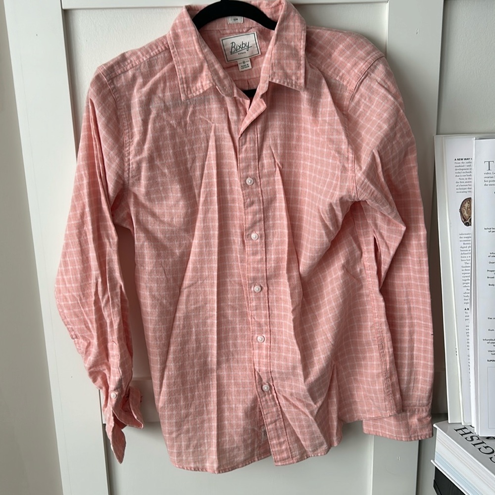 Bixby nomad button down shirt salmon color
